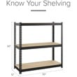Space Solutions 1000 Riveted Metal Shelving 3-Shelf Unit 12D x 30W x 30H Black