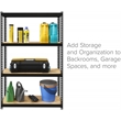 Space Solutions 1000 Riveted Metal Shelving 4-Shelf Unit 12D x 30W x 48H Black