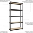 Space Solutions 1000 Riveted Metal Shelving 5-Shelf Unit 12D x 30W x 60H Black