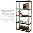 Space Solutions 1000 Riveted Metal Shelving 5-Shelf Unit 12D x 30W x 60H Black