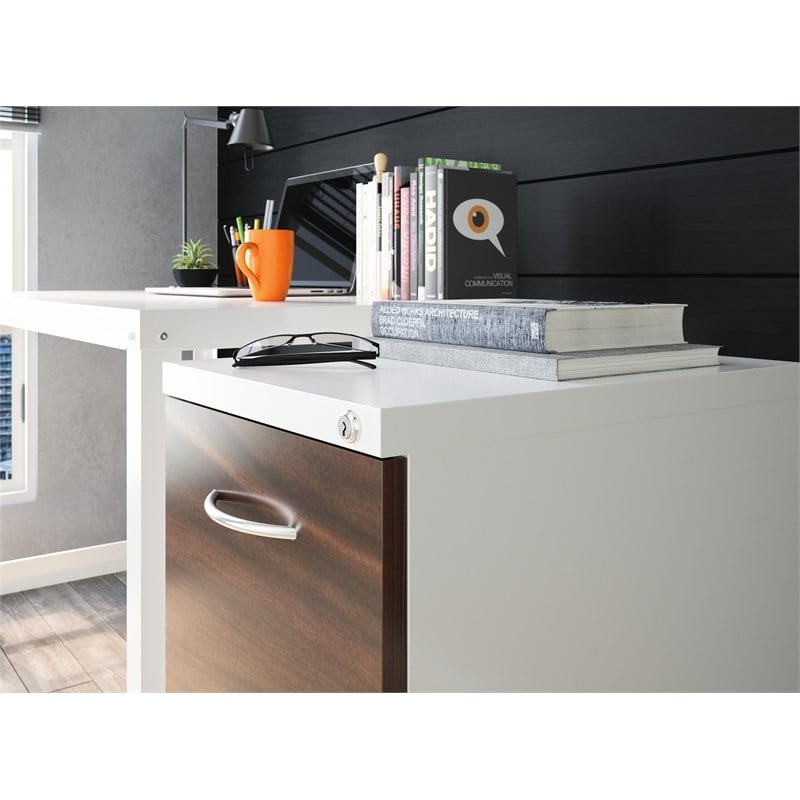 Hirsh 20-in D Mobile Pedestal 2-Drawer Metal File/File Laminate Drawer. White