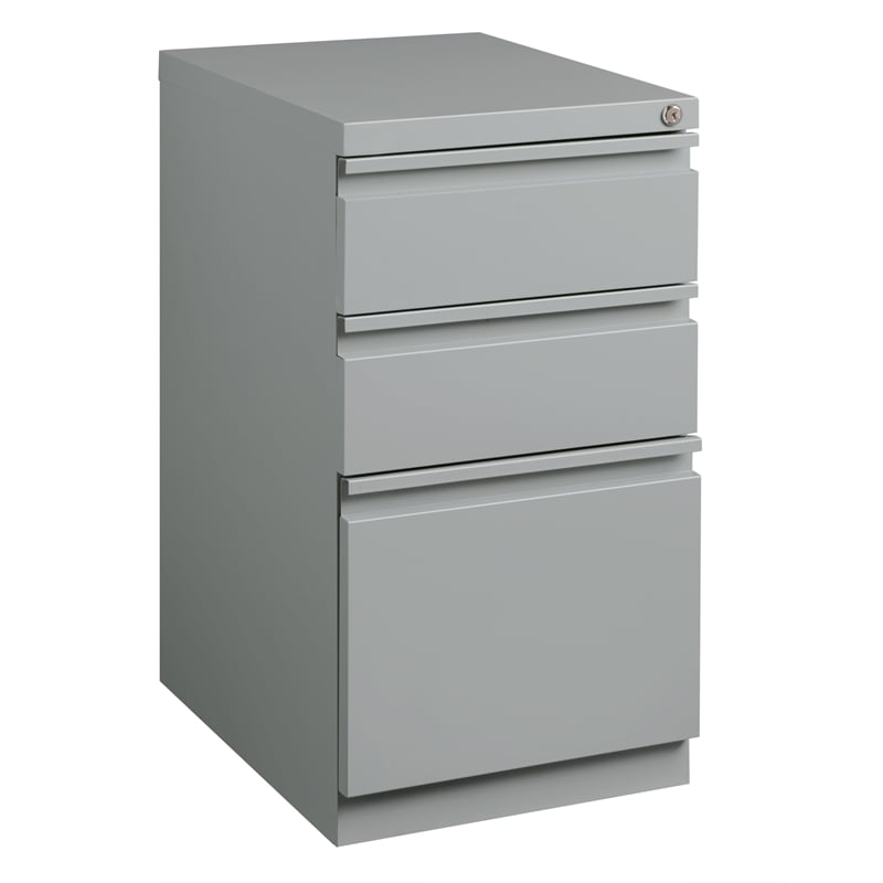 Hirsh Industries 3 Drawer Mobile File Cabinet File In Platinum 21856