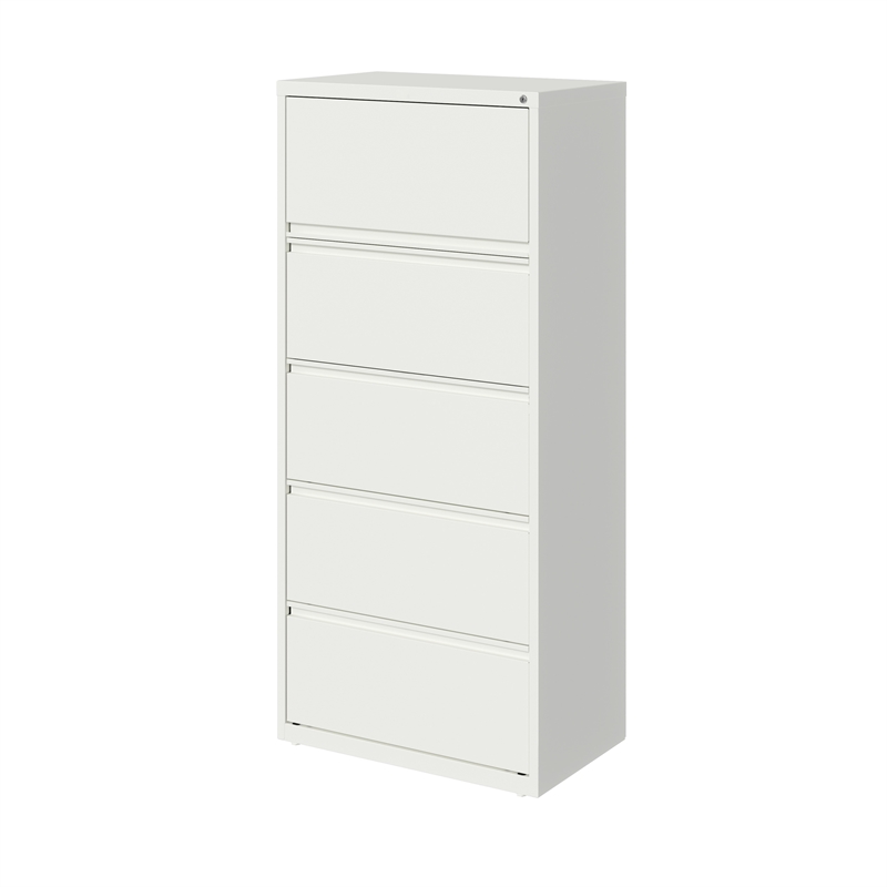 Hirsh 30-in Wide HL10000 Series 5 Drawer Metal Lateral File Cabinet White