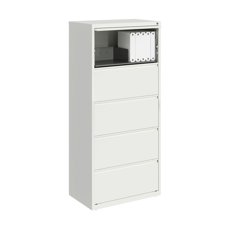 Hirsh 30-in Wide HL10000 Series 5 Drawer Metal Lateral File Cabinet White