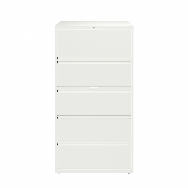 Hirsh 30 In Wide Hl10000 Series 5 Drawer Lateral File Cabinet White 23699
