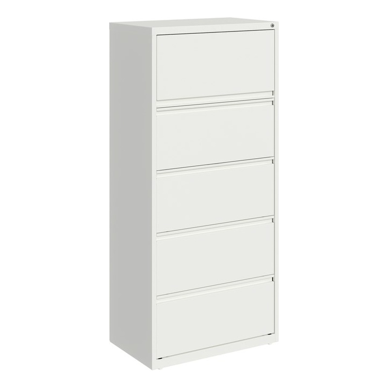Hirsh 30-in Wide HL10000 Series 5 Drawer Metal Lateral File Cabinet White