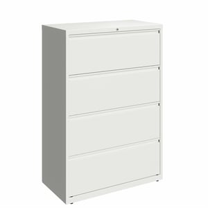 Hirsh 36-in Wide HL10000 Series 4 Drawer Metal Lateral File Cabinet White