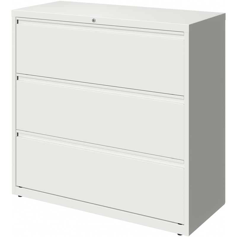 Hirsh 42-in Wide HL10000 Series 3 Drawer Metal Lateral File Cabinet White