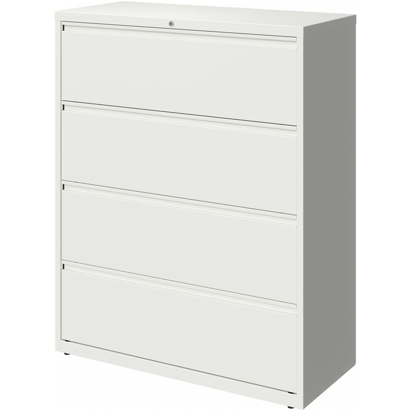 Hirsh 42-in Wide HL10000 Series 4 Drawer Metal Lateral File Cabinet White