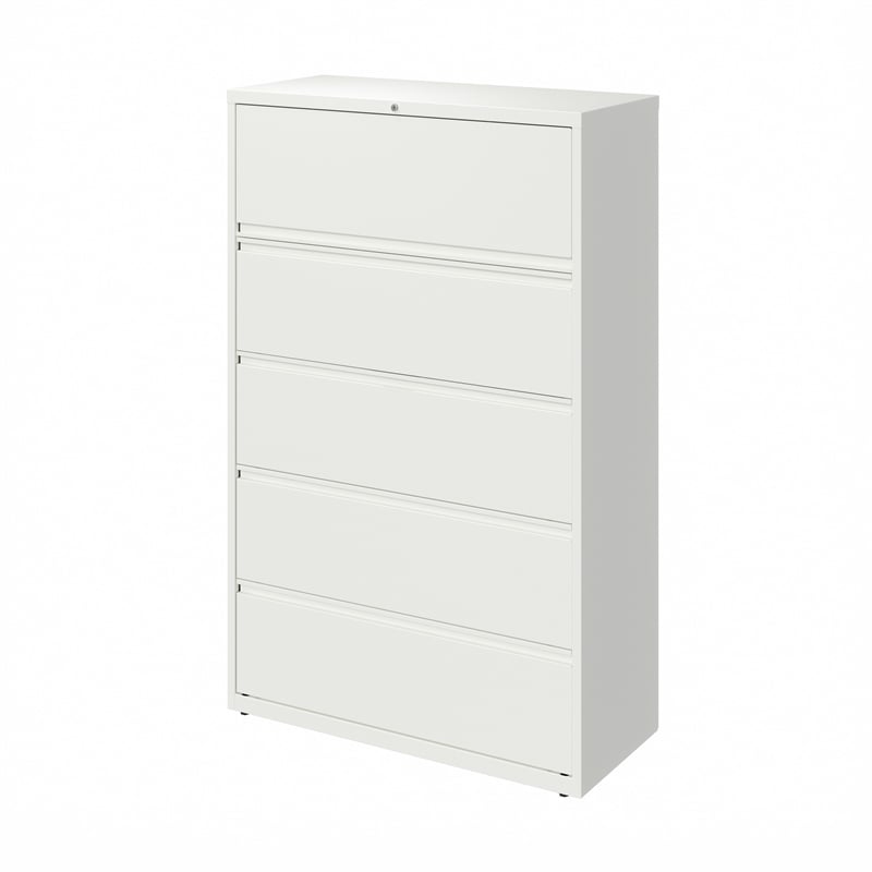 Hirsh 42-in Wide HL10000 Series 5 Drawer Metal Lateral File Cabinet White