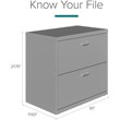 Hirsh Home Office Style Lateral File Cabinet 30 in. Wide 2 Drawer Arctic Silver
