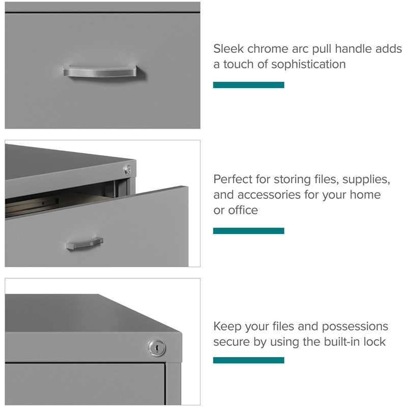 Hirsh Home Office Style Lateral File Cabinet 30 in. Wide 2 Drawer Arctic Silver