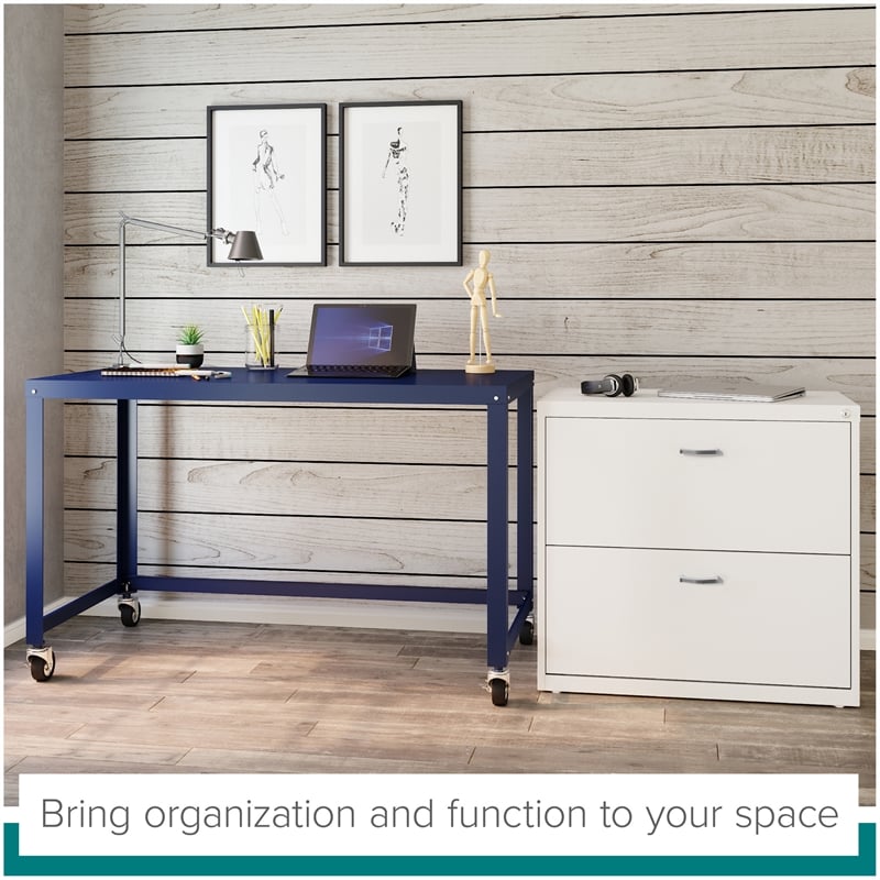 Hirsh Home Office Style Lateral Metal File Cabinet 30 in. Wide 2 Drawer White