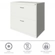 Hirsh Home Office Style Lateral Metal File Cabinet 30 in. Wide 2 Drawer White