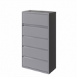 Hirsh 36in Wide HL10000 Series 5 Drawer Metal Lateral File Cabinet Arctic Silver