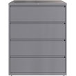 Hirsh 42in Wide HL10000 Series 4 Drawer Metal Lateral File Cabinet Arctic Silver