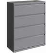 Hirsh 42in Wide HL10000 Series 4 Drawer Metal Lateral File Cabinet Arctic Silver