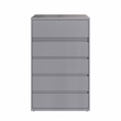 Hirsh 42in Wide HL10000 Series 5 Drawer Metal Lateral File Cabinet Arctic Silver
