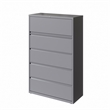 Hirsh 42in Wide HL10000 Series 5 Drawer Metal Lateral File Cabinet Arctic Silver