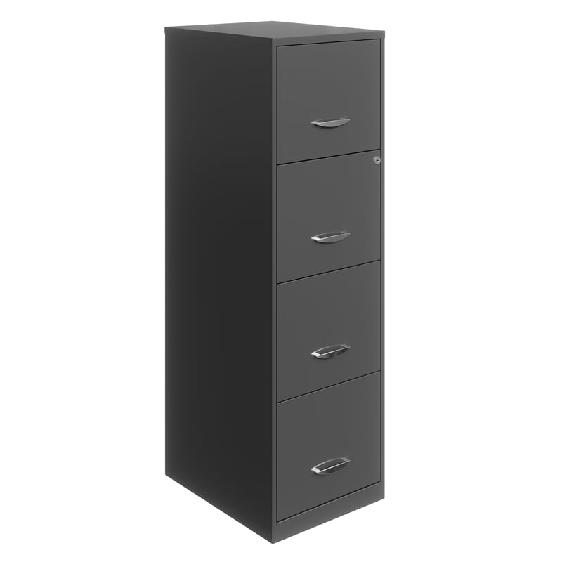 Space Solutions 3 Drawer Metal Vertical File Cabinet with Lock Lava Red