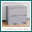 Hirsh 30 inch W 2 Drawer Metal Lateral 101 File Cabinet Arctic Silver