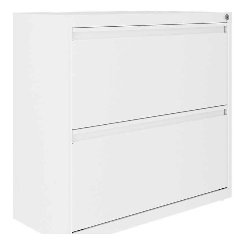 white metal lateral file cabinet