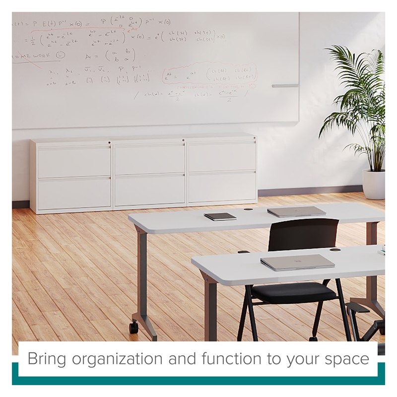 Hirsh 30 inch W 2 Drawer Metal Lateral 101 File Cabinet White