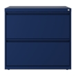 Hirsh 30 inch W 2 Drawer Metal Lateral 101 File Cabinet Navy