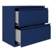 Hirsh 30 inch W 2 Drawer Metal Lateral 101 File Cabinet Navy