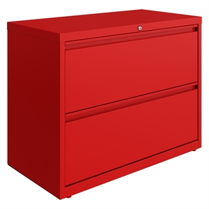 Hirsh 36-in Wide HL10000 Series 2 Drawer Metal Lateral File Cabinet Lava Red