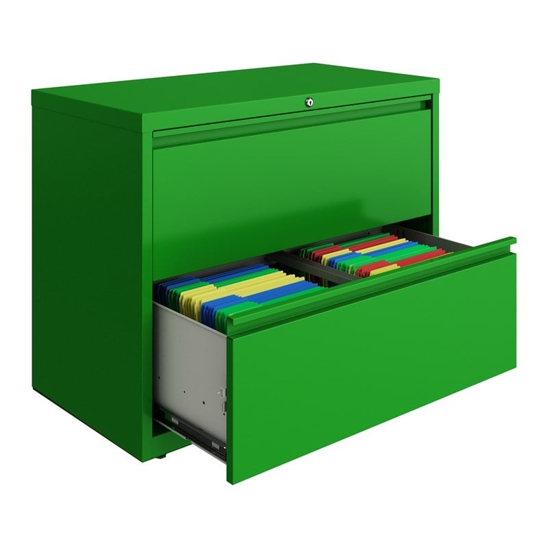 Hirsh 36-in Wide HL10000 Series 2 Drawer Lateral File Cabinet Screamin' Green