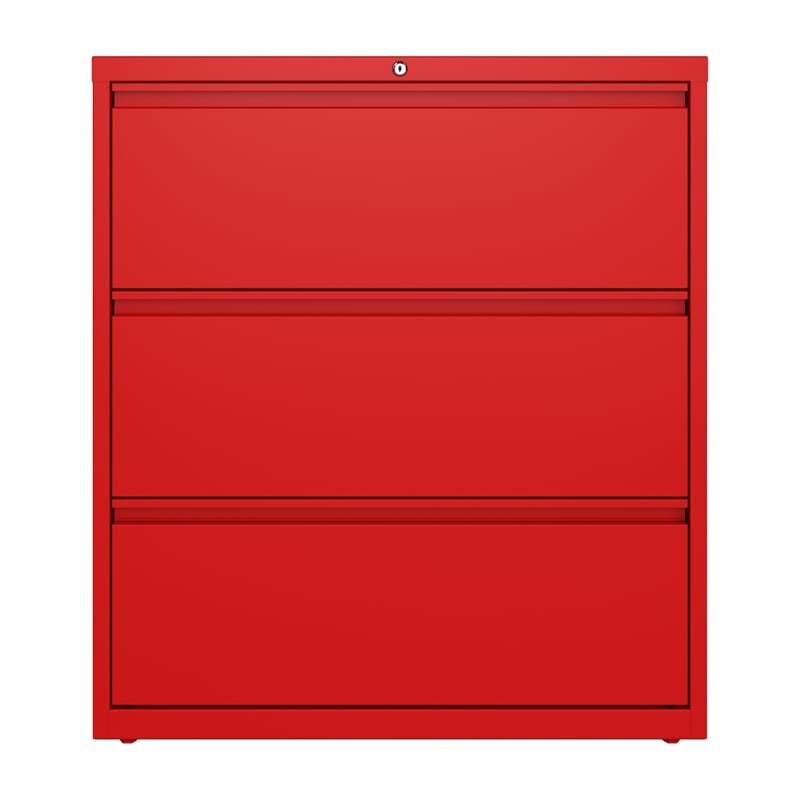 Hirsh 36-in Wide HL10000 Series 3 Drawer Metal Lateral File Cabinet Lava Red