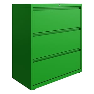 Hirsh 36-in Wide HL10000 Series 3 Drawer Lateral File Cabinet Screamin' Green