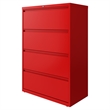 Hirsh 36-in Wide HL10000 Series 4 Drawer Metal Lateral File Cabinet Lava Red