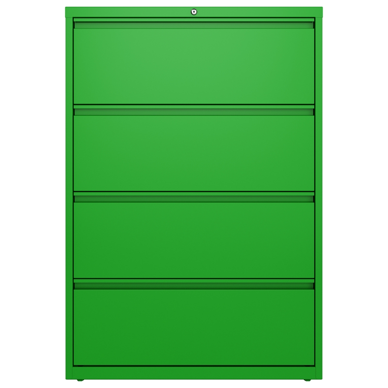Hirsh 36-in Wide HL10000 Series 4 Drawer Lateral File Cabinet Screamin' Green