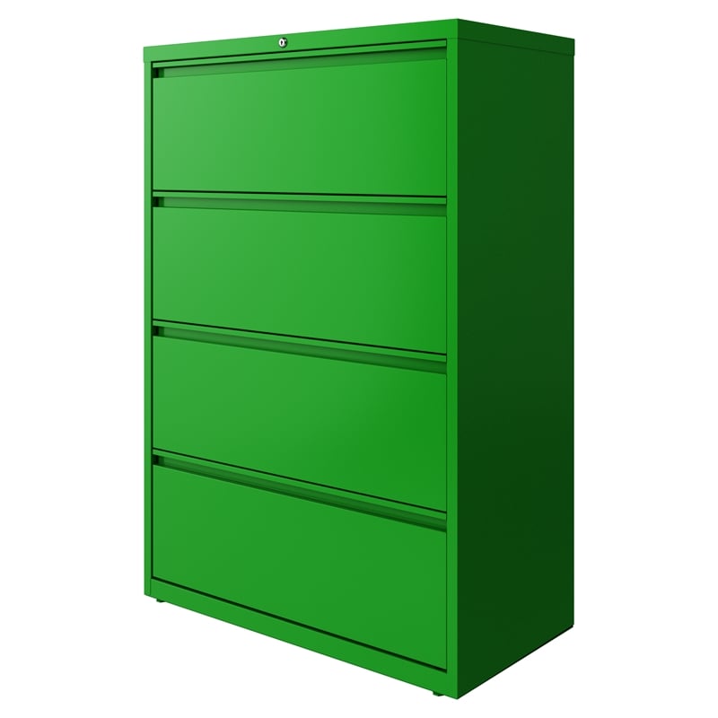 Hirsh 36-in Wide HL10000 Series 4 Drawer Lateral File Cabinet Screamin' Green