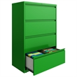 Hirsh 36-in Wide HL10000 Series 4 Drawer Lateral File Cabinet Screamin' Green
