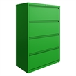 Hirsh 36-in Wide HL10000 Series 4 Drawer Lateral File Cabinet Screamin' Green