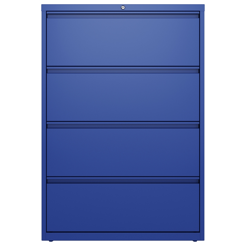 Hirsh 36-in Wide HL10000 Series 4 Drawer Metal Lateral File Cabinet Classic Blue