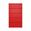 Hirsh 36-in Wide HL10000 Series 5 Drawer Metal Lateral File Cabinet Lava Red