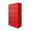 Hirsh 36-in Wide HL10000 Series 5 Drawer Metal Lateral File Cabinet Lava Red