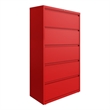 Hirsh 36-in Wide HL10000 Series 5 Drawer Metal Lateral File Cabinet Lava Red