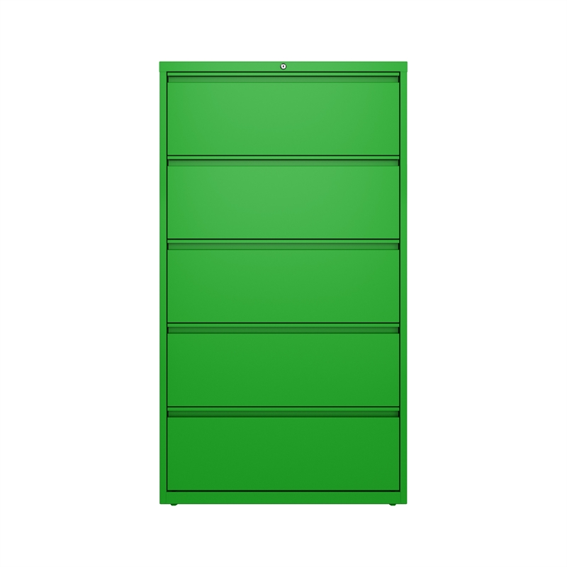Hirsh 36-in Wide HL10000 Series 5 Drawer Lateral File Cabinet Screamin' Green