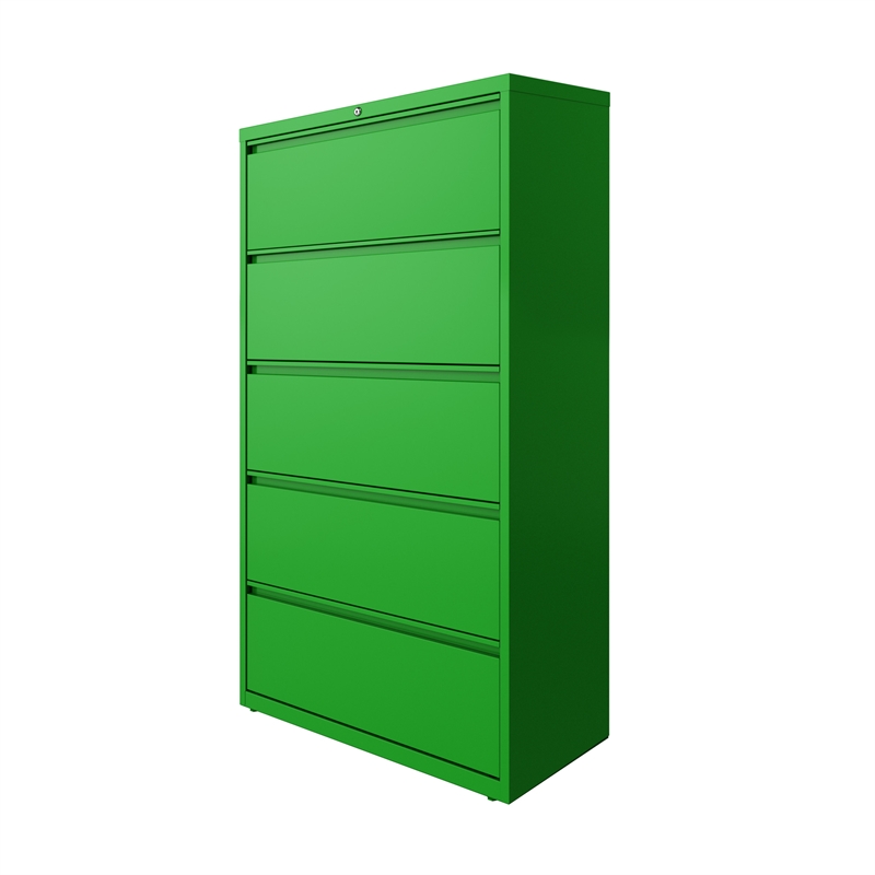 Hirsh 36-in Wide HL10000 Series 5 Drawer Lateral File Cabinet Screamin' Green