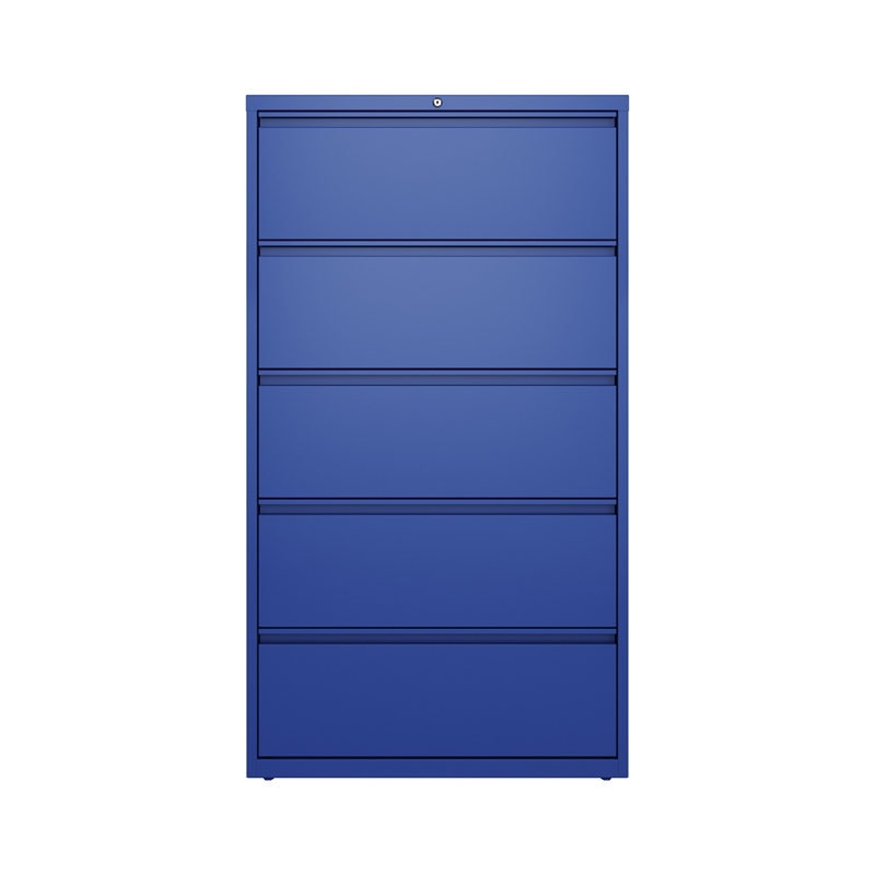 Hirsh 36-in Wide HL10000 Series 5 Drawer Metal Lateral File Cabinet Classic Blue