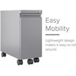 Hirsh 20-inch Deep Mobile Zip Pedestal 2-Drawer Box/File. Hidden Drawer. Silver