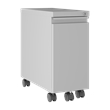 Hirsh 20-inch Deep Mobile Zip Pedestal 2-Drawer Box/File. Hidden Drawer. Silver