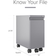 Hirsh 20-inch Deep Mobile Zip Pedestal 2-Drawer Box/File. Hidden Drawer. Silver