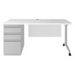 Hirsh Modern Metal Teacher's Desk. Arctic Silver/White