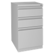 Hirsh Modern Metal Teacher's Desk. Arctic Silver/Weathered Charcoal